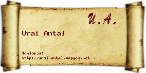 Urai Antal névjegykártya